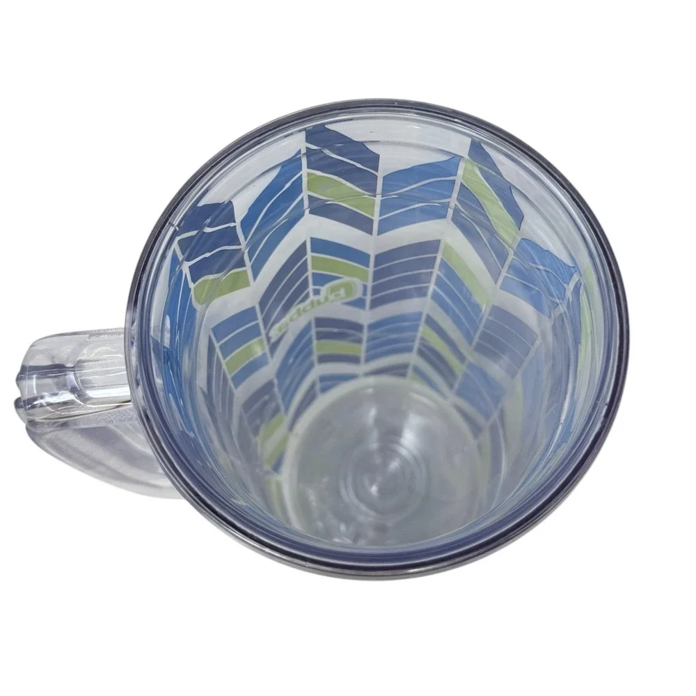 Bubba 48 oz Insulated Travel Mug Chevron Blue Green Double Wall Handle Lid